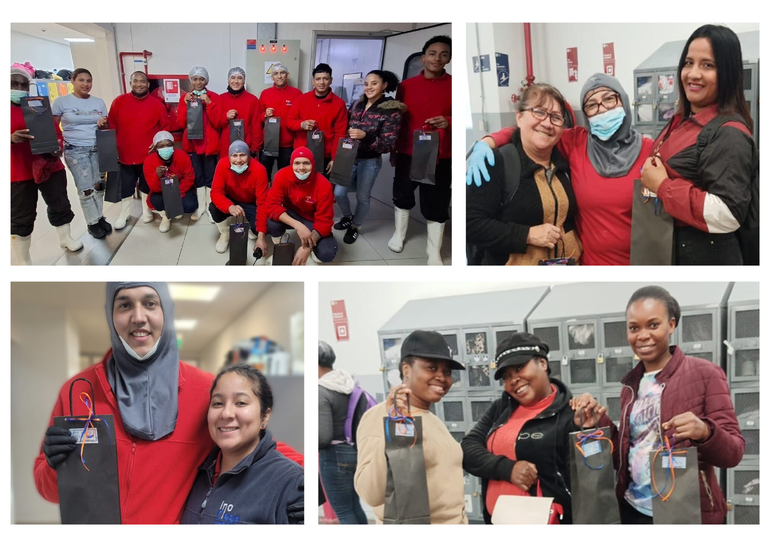 Trabajadores de nuestra empresa recibiendo un presente por el día del trabajador